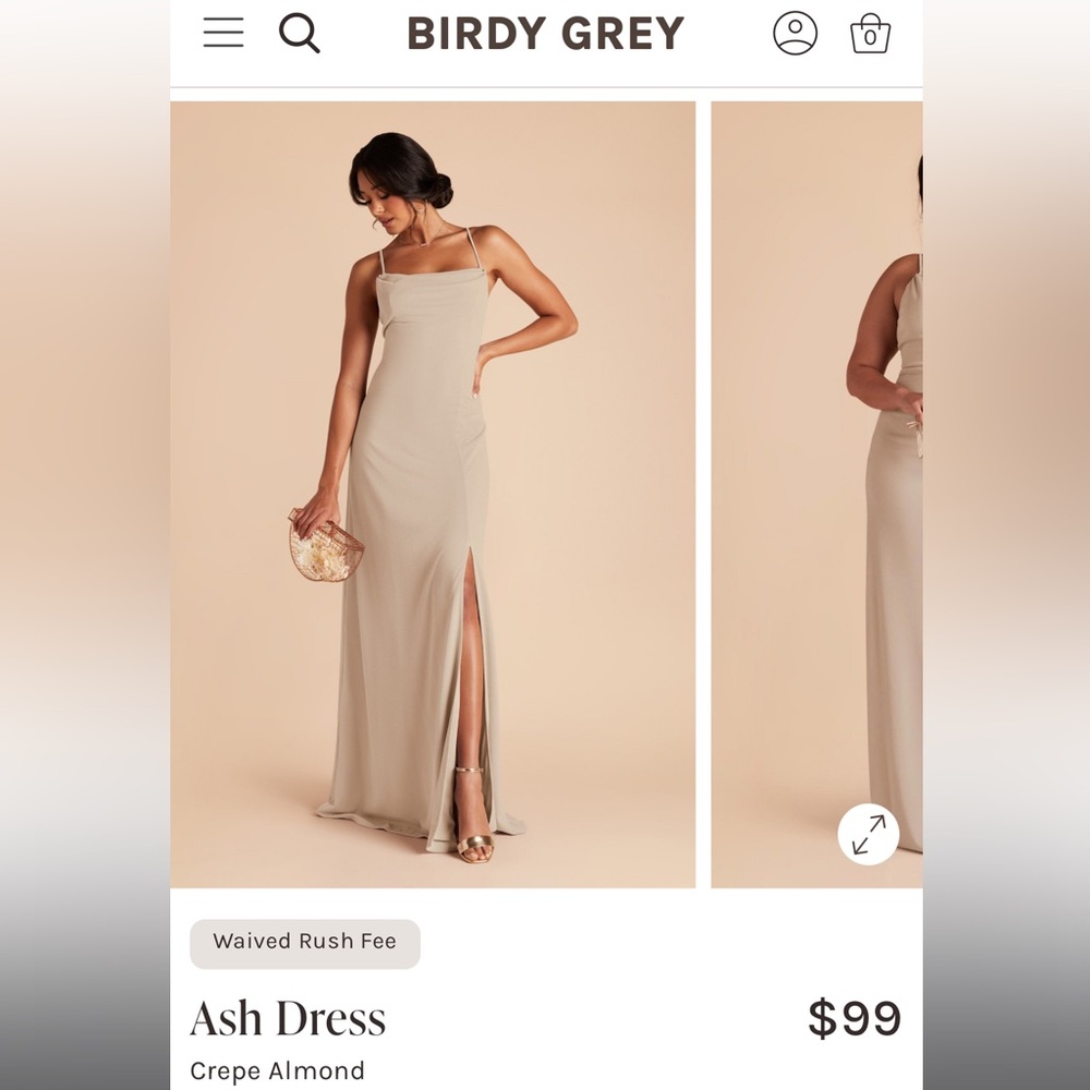 Birdy Grey Almond Bridesmaids Dress Size Medium View 3